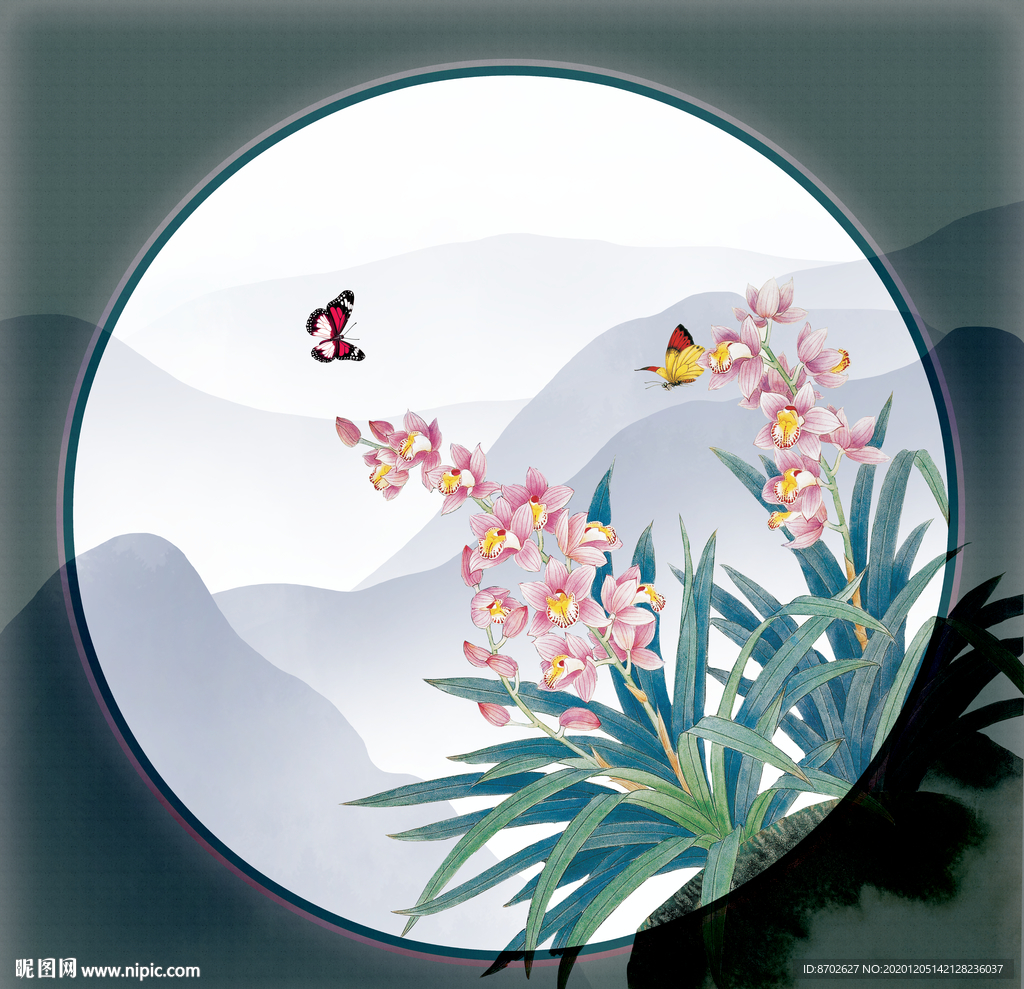 兰花国画兰花