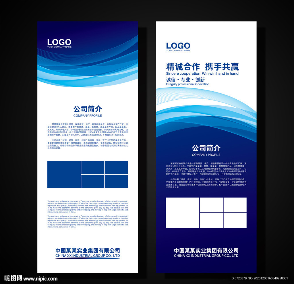 蓝色展架 企业展架 公司展架