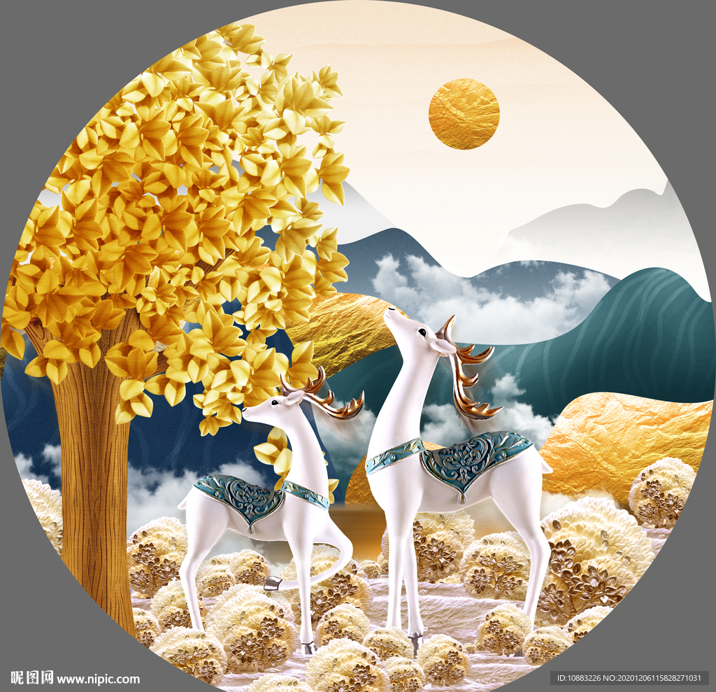 高清分层 轻奢装饰画