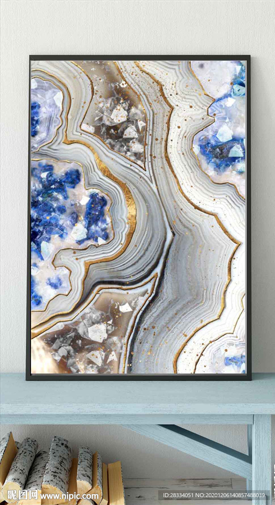 现代抽象玛瑙花纹油画玄关装饰画