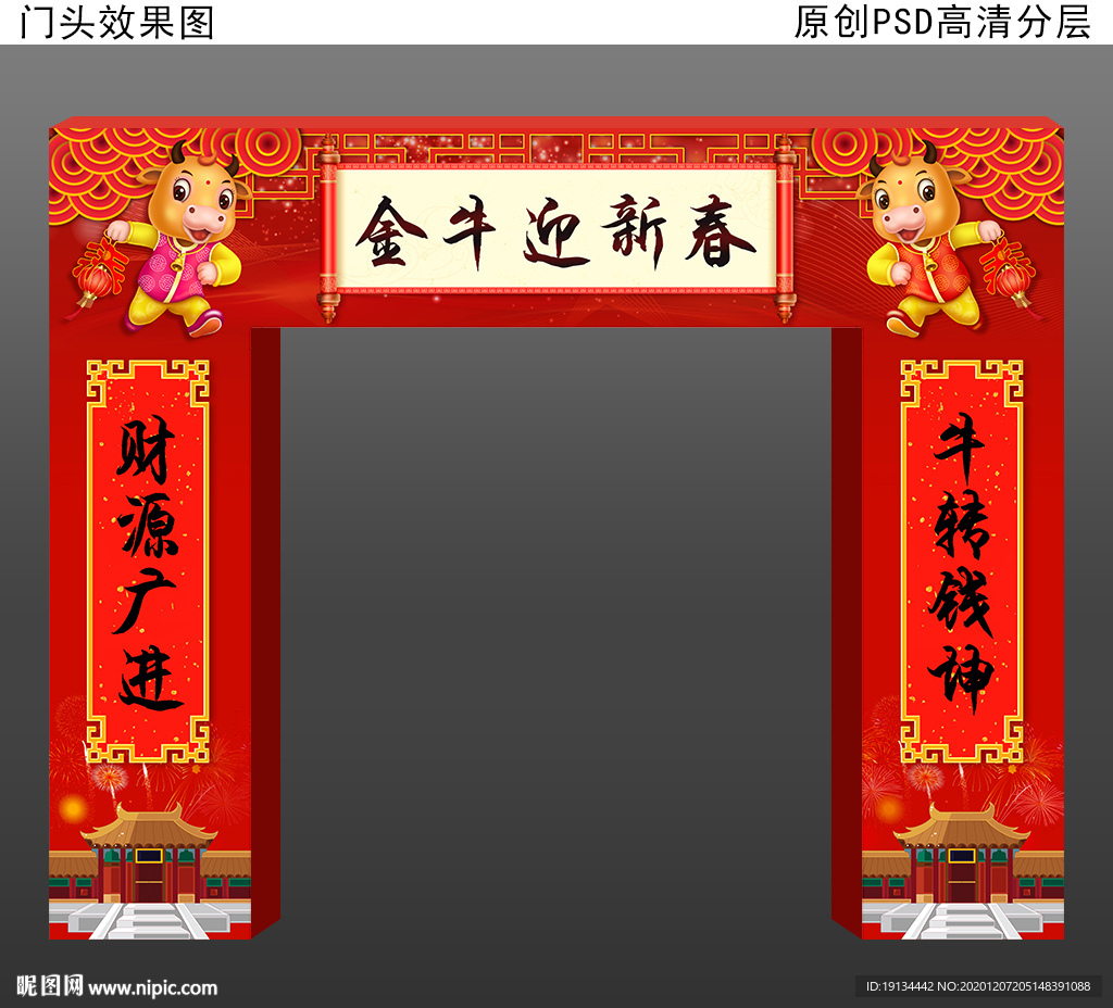 2021牛年春节门头