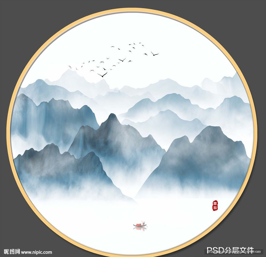 意境水墨山水画
