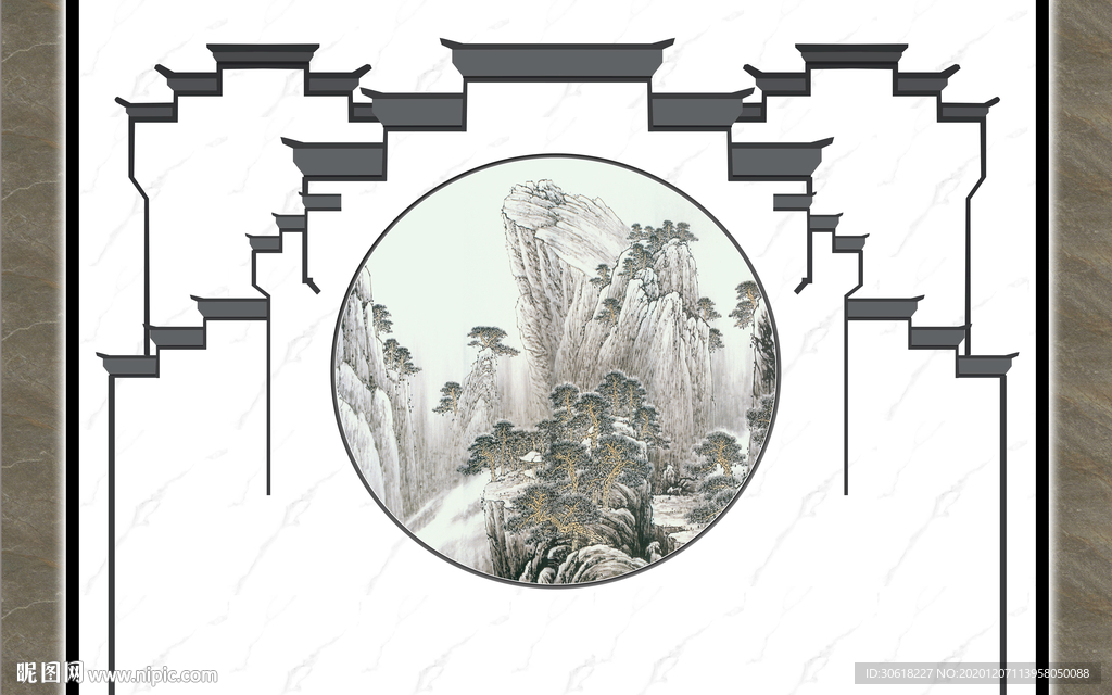 新中式背景墙