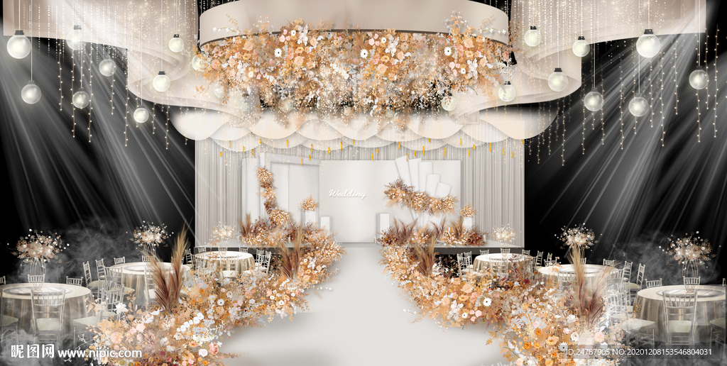 香槟色造型婚礼效果图