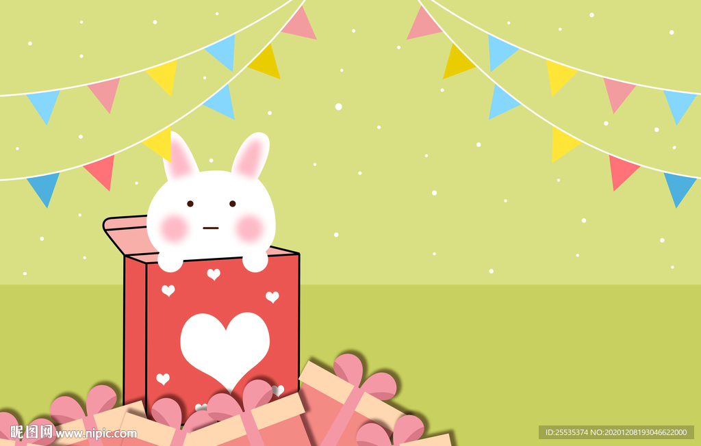 白糖兔可爱背景图