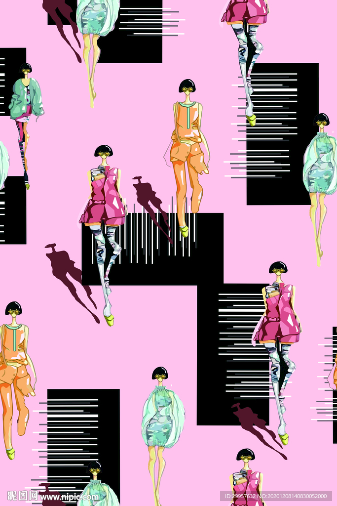 大牌 手绘 卡通人