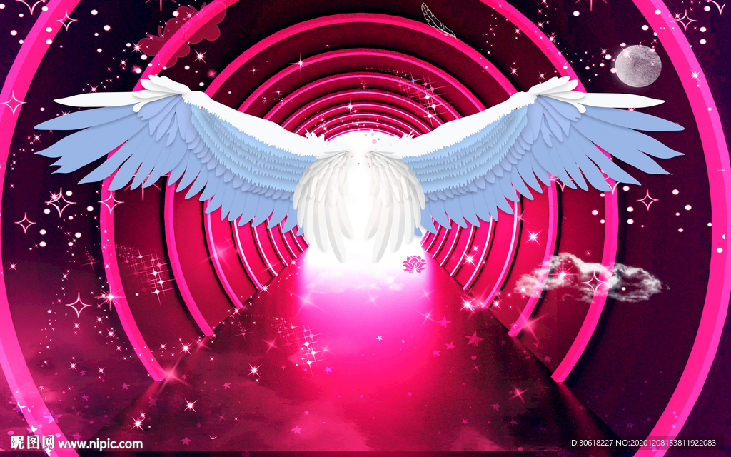 网红北欧翅膀背景墙