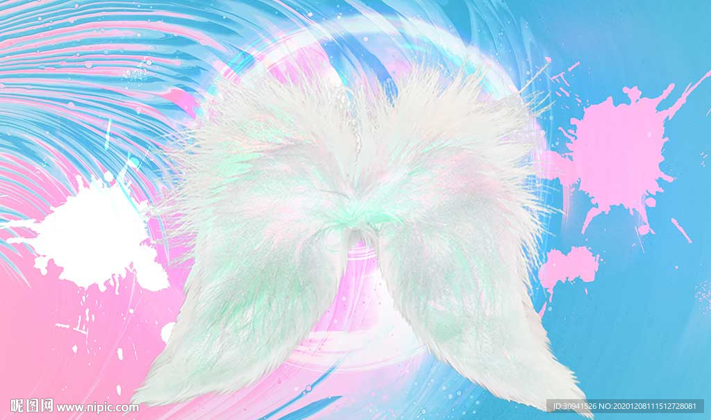 网红拍照翅膀背景墙