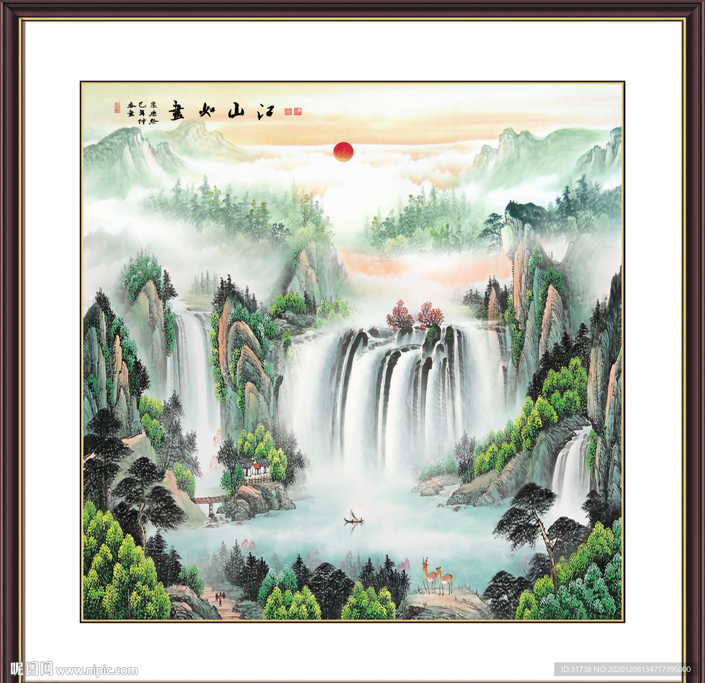 山水画水墨山水画意境山水画