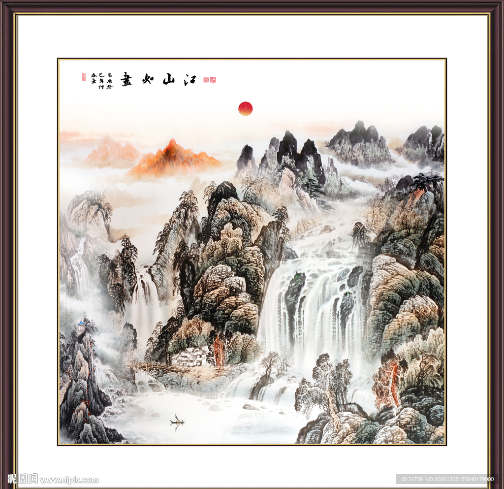 山水画水墨山水画意境山水画