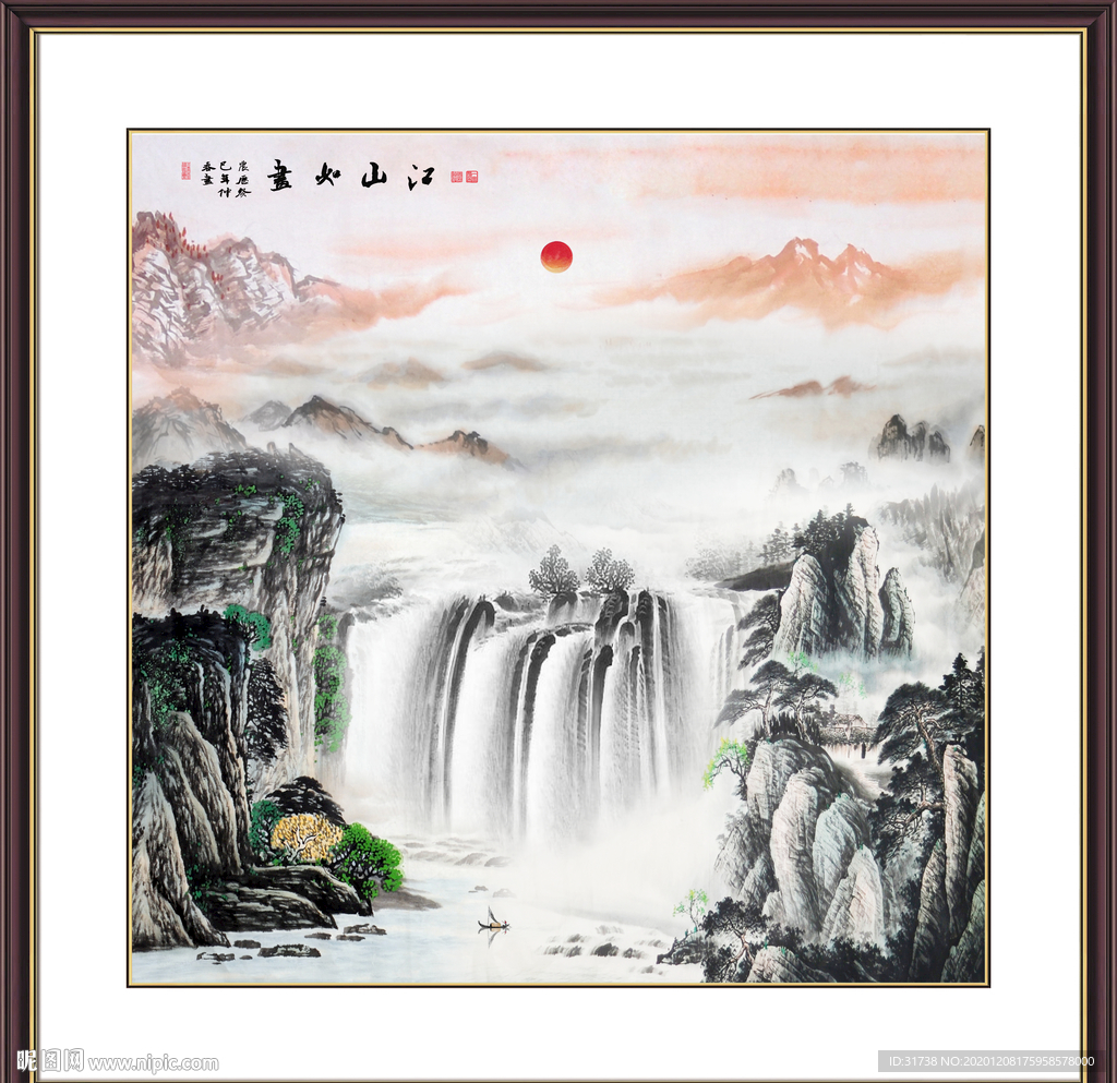 山水画水墨山水画意境山水画