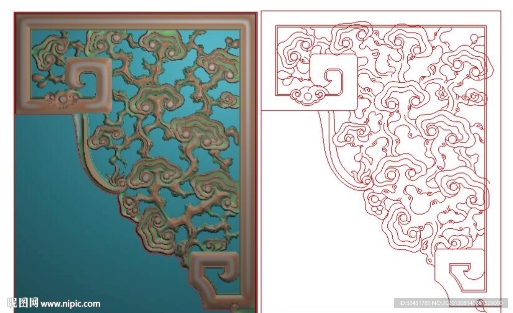 灵芝缕空家具图