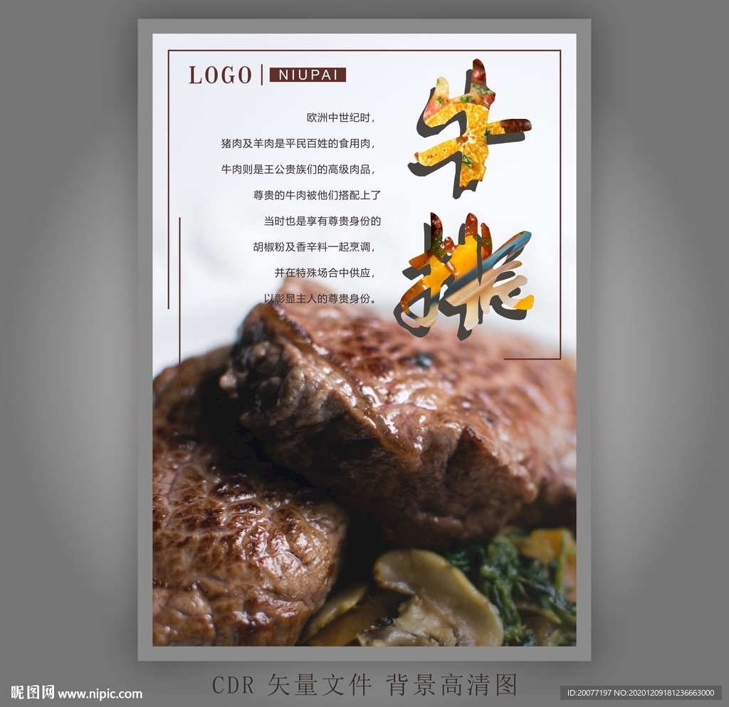 牛排介绍海报