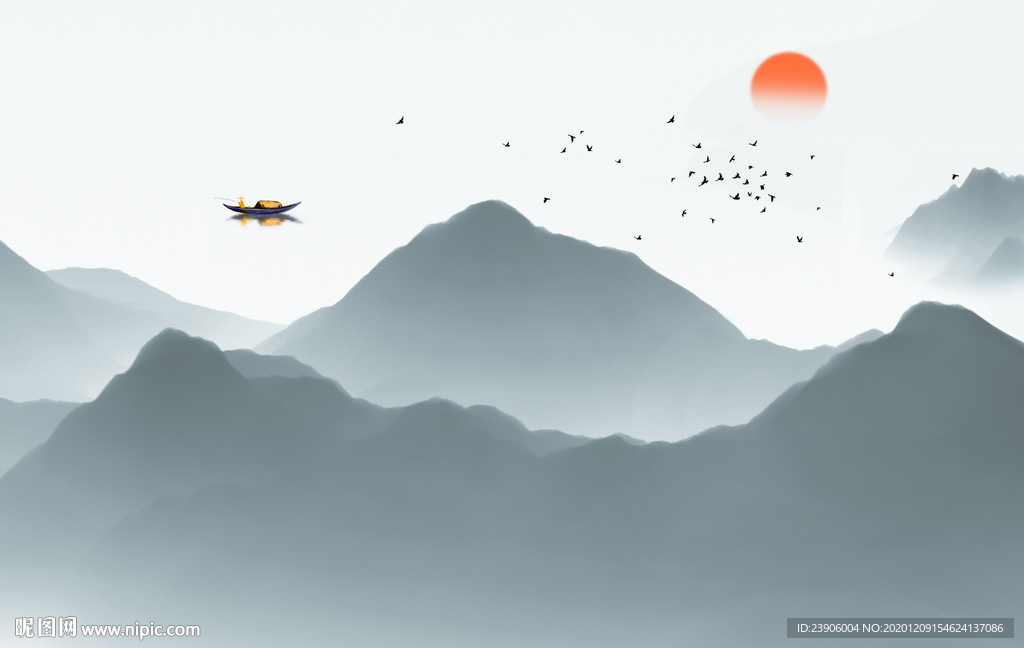 山水素材山水底纹山水元素山水