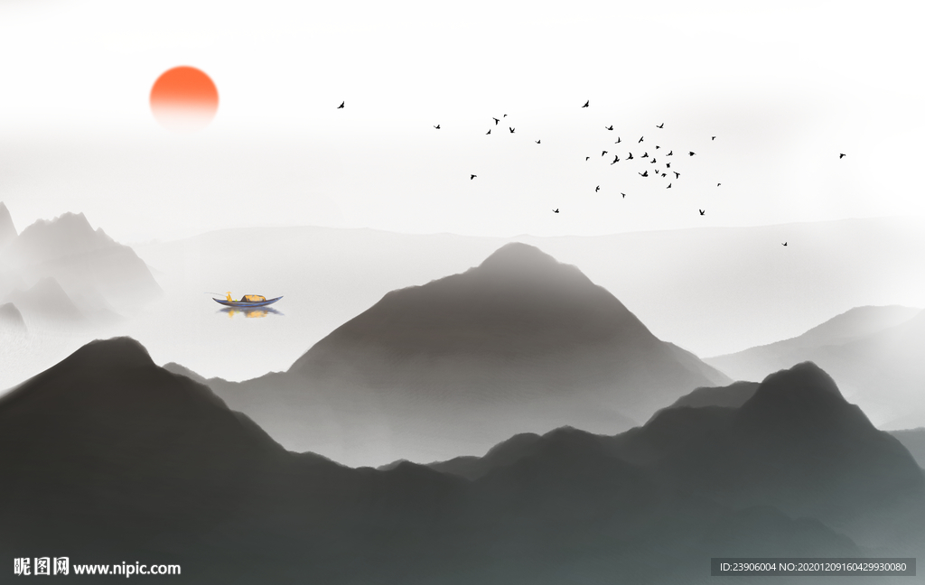 山水素材山水画素材山水底图