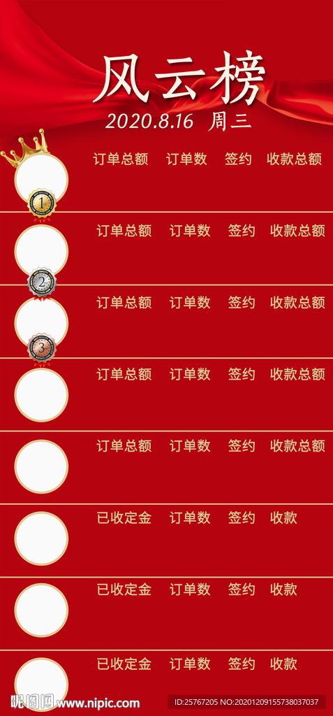 排行榜风云榜红色喜报经典海报