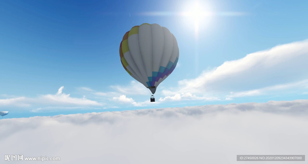 热气球在云层