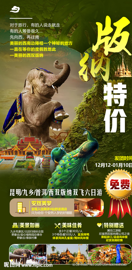 云南版纳旅游海报