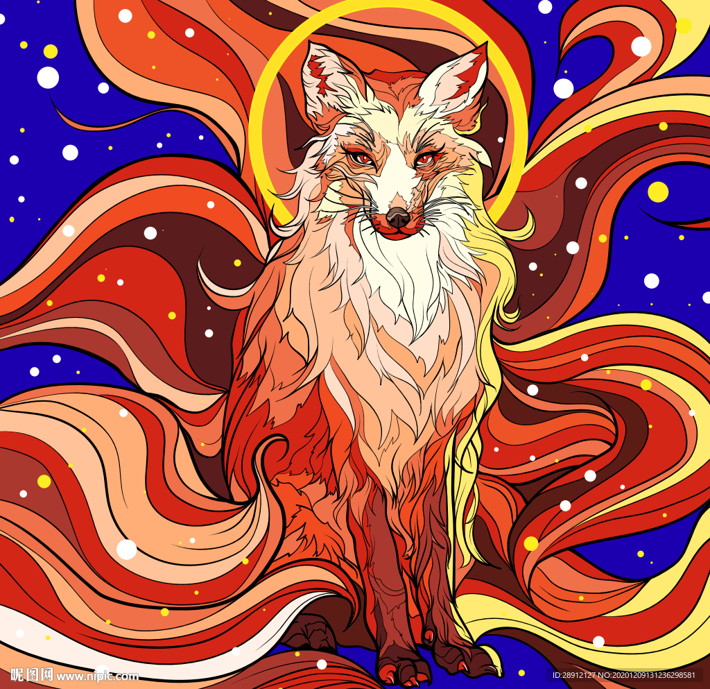 九尾狐插画