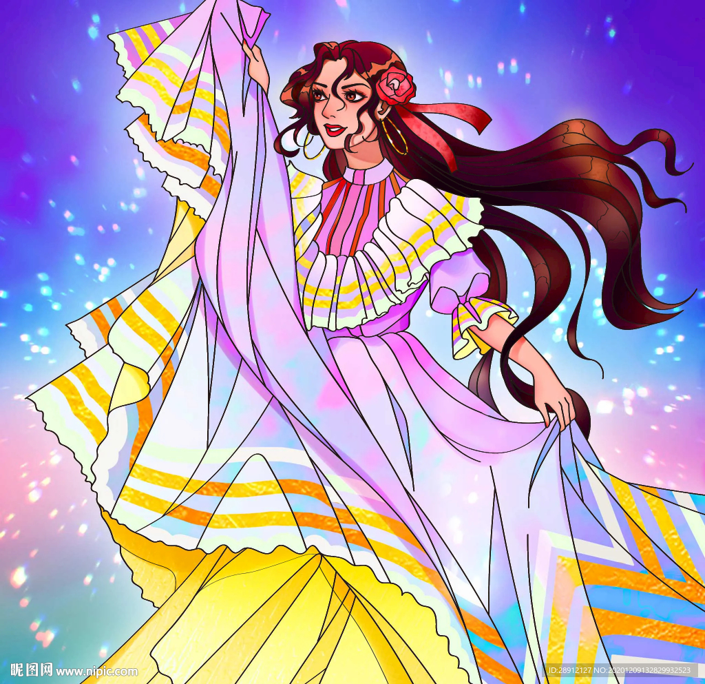 美女舞蹈艺术插画