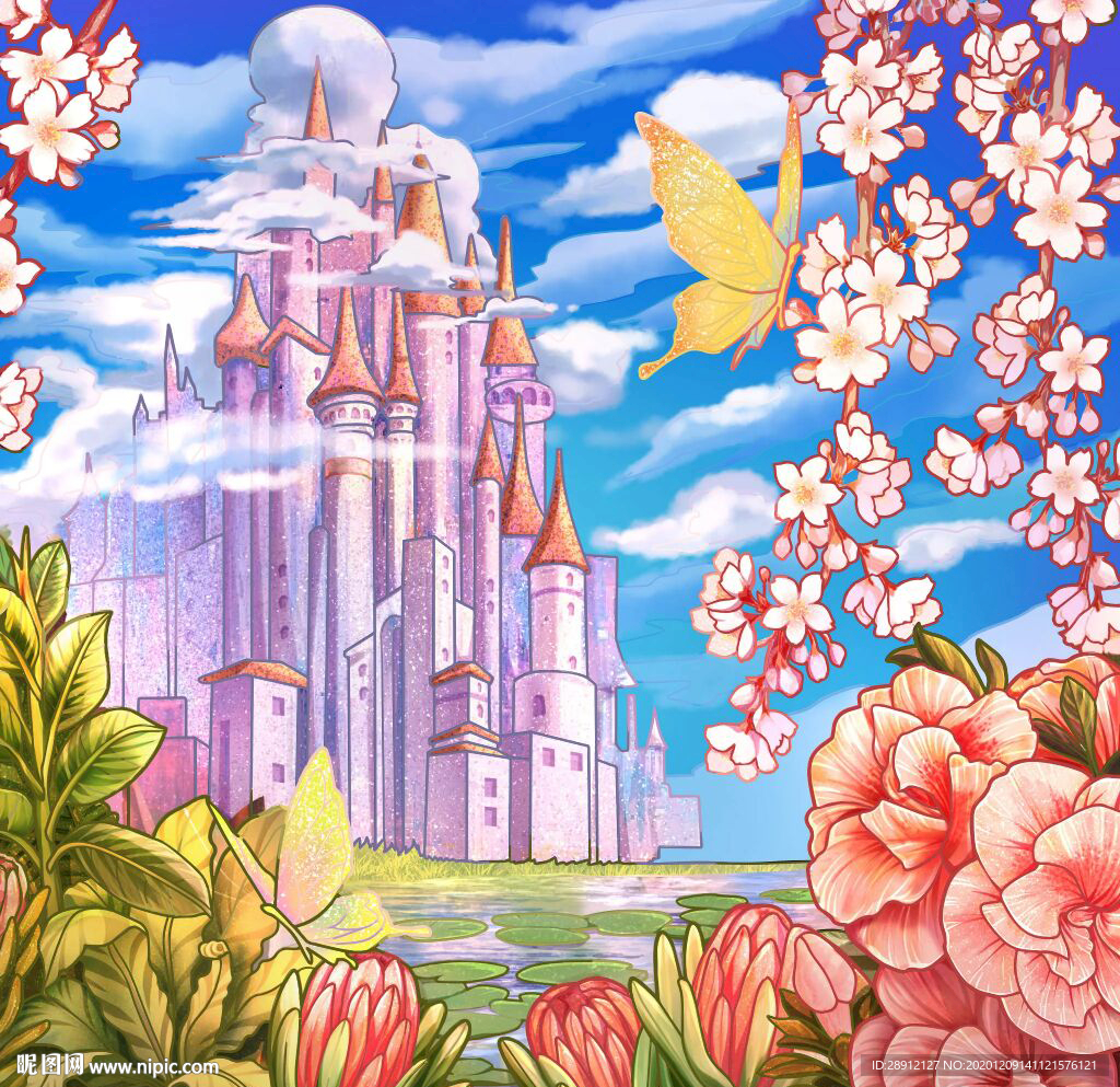 城堡唯美插画