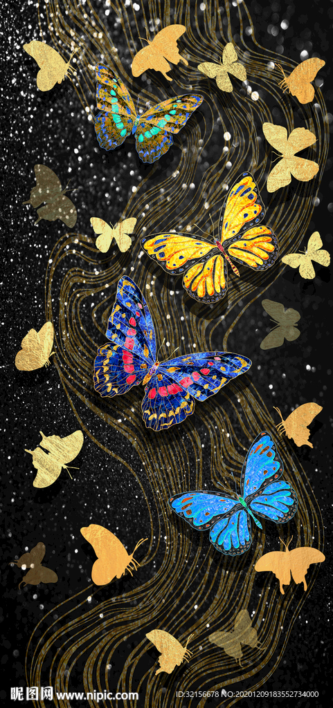 蝴蝶玄关装饰画