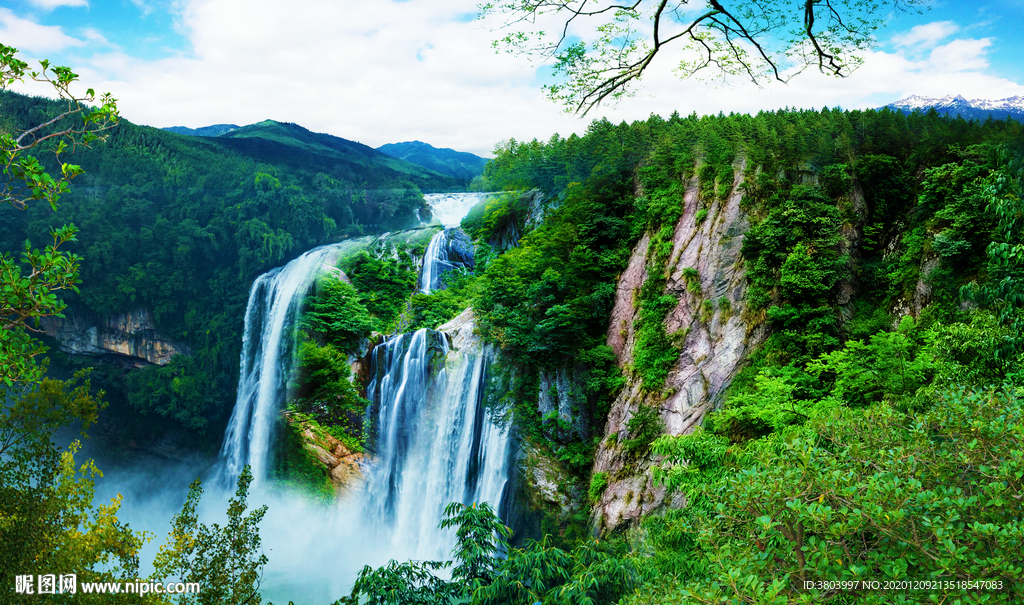 山水风景画 流水生财