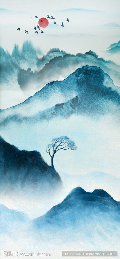 新中式山水玄关