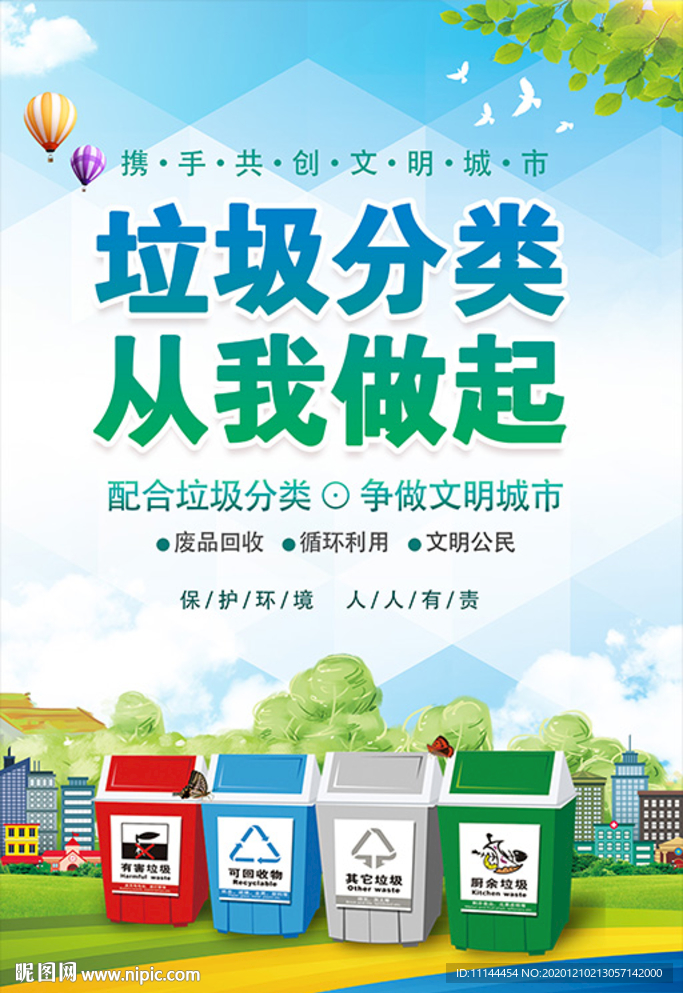 垃圾分类垃圾分类展板