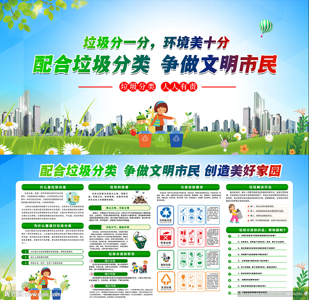 垃圾分类垃圾分类展板