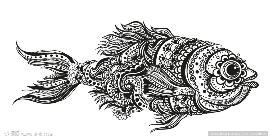 鱼图案设计变形图片