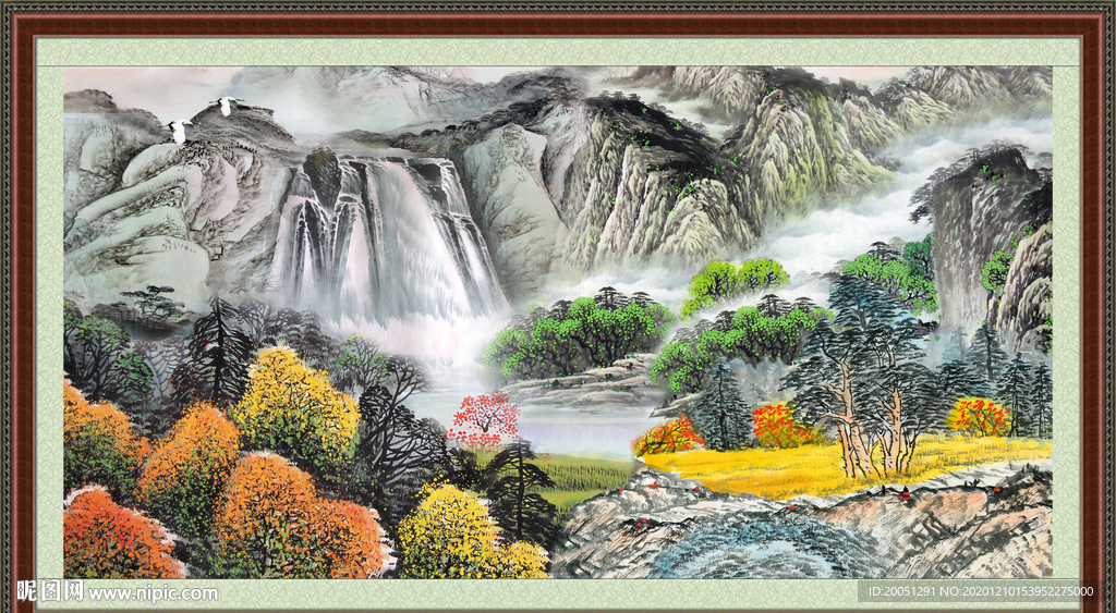 聚宝盆山水画