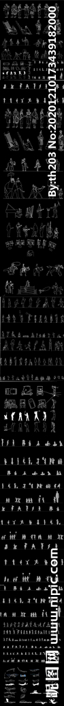 多个国家人物CAD图库