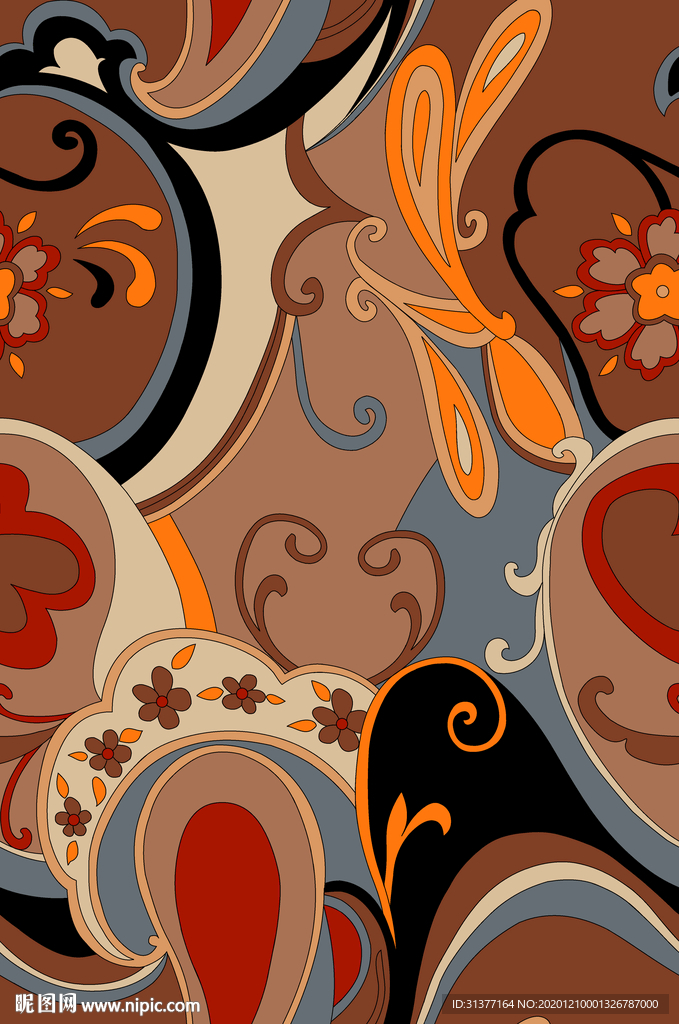 个性线条数码印花图案