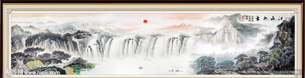 山水画水墨山水画意境山水画