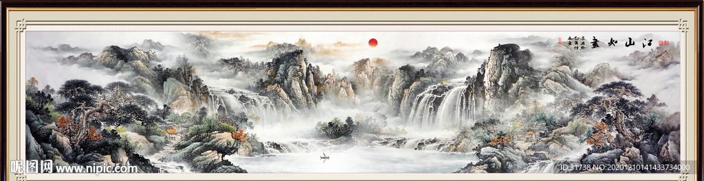 山水画水墨山水画意境山水画
