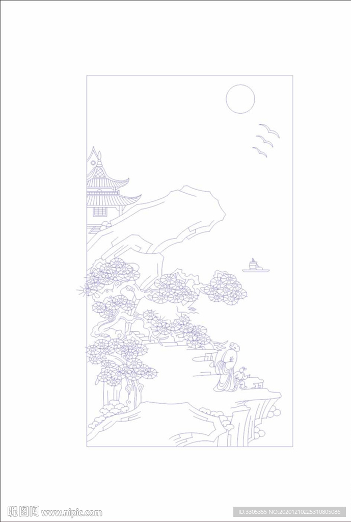 山水玉佩