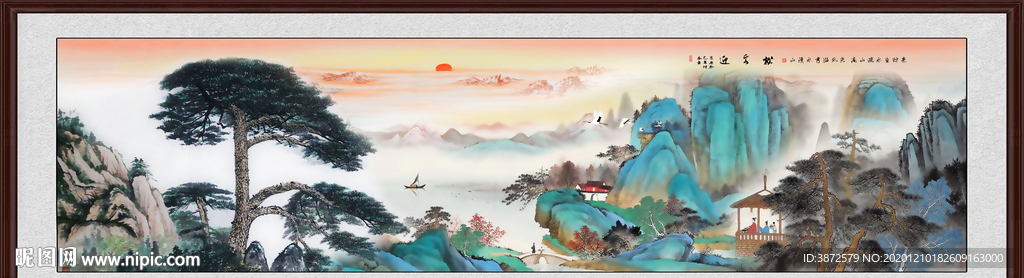 迎客松国画迎客松