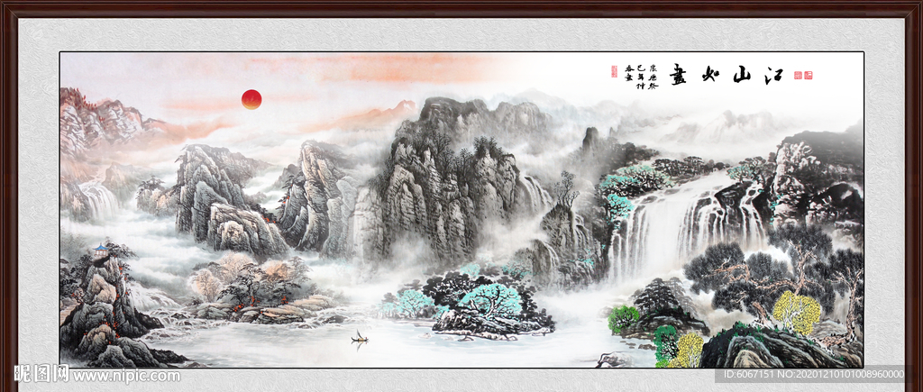 山水画水墨山水画意境山水画