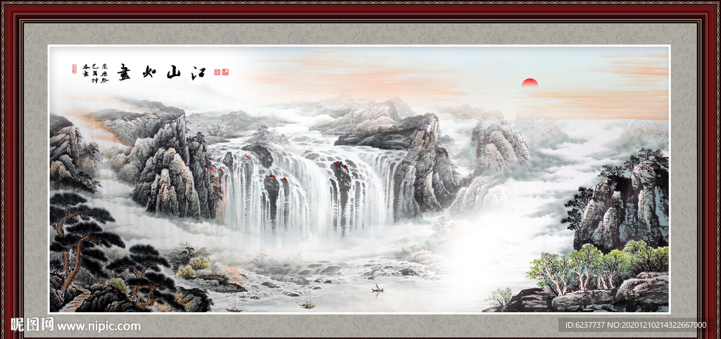 山水画水墨山水画意境山水画