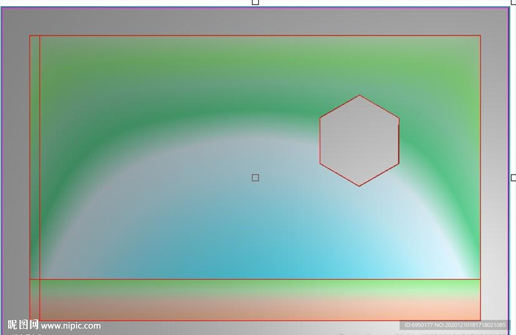 简单简易六角形茶盘精雕图灰度图