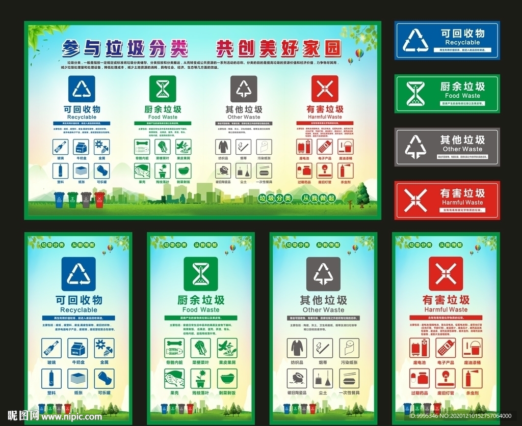 垃圾分类宣传栏 标识