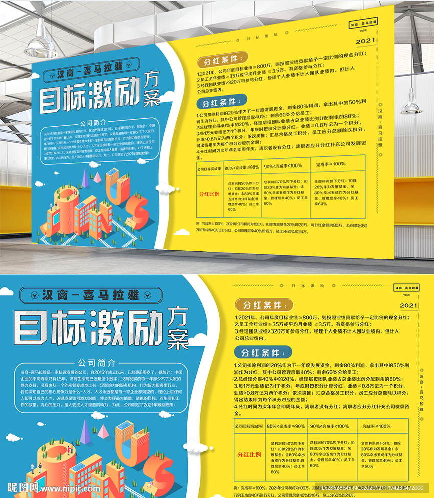 公司目标激励方案海报分红宣传报