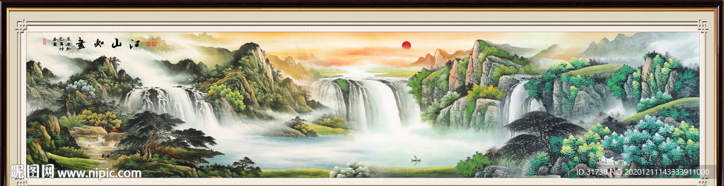 山水画水墨山水画意境山水画
