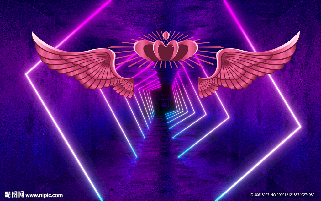 网红翅膀北欧背景墙