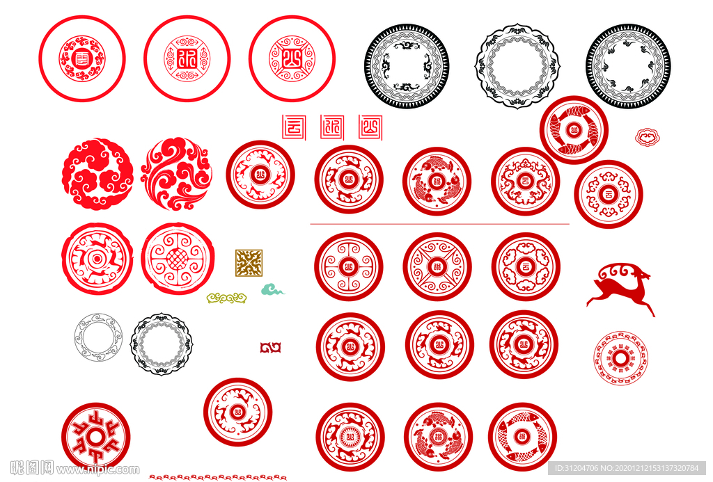 圆形花纹 团形花纹