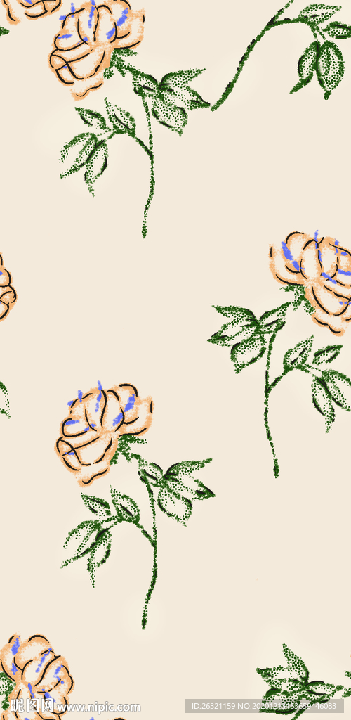 花型 花朵 花紋 印花 手绘