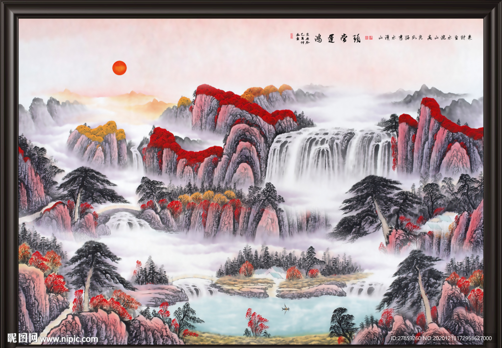 山水画水墨山水画意境山水画