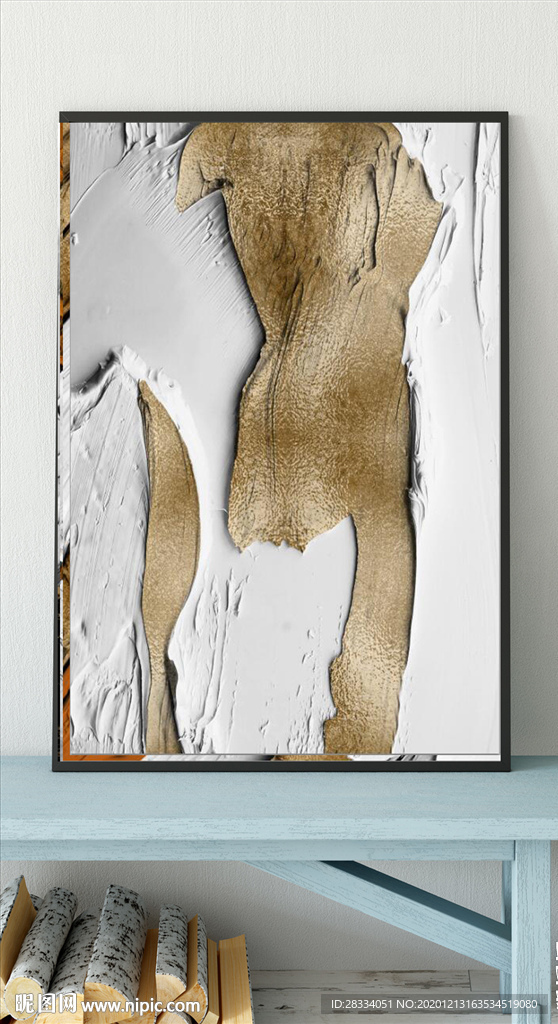 抽象金色油漆油画玄关装饰画