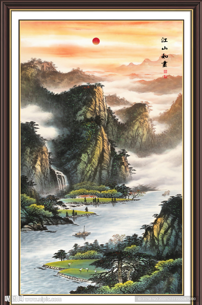 山水画水墨山水画意境山水画